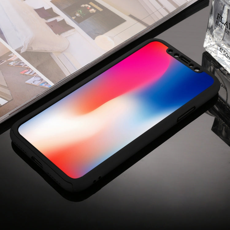 For iPhone XS Max 360 Degrees Full Coverage Detachable PC Case with Tempered Glass Film
