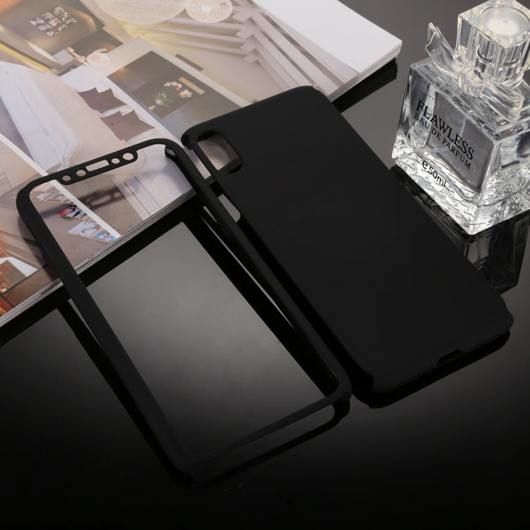 For iPhone XS Max 360 Degrees Full Coverage Detachable PC Case with Tempered Glass Film