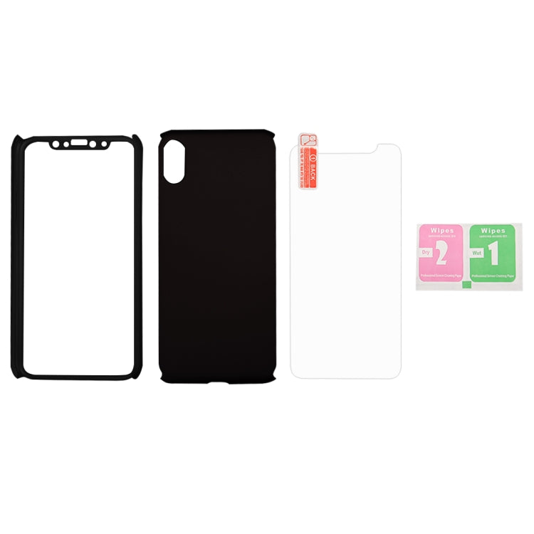 For iPhone XS Max 360 Degrees Full Coverage Detachable PC Case with Tempered Glass Film