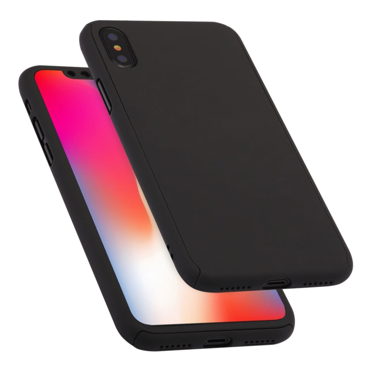 For iPhone XS Max 360 Degrees Full Coverage Detachable PC Case with Tempered Glass Film