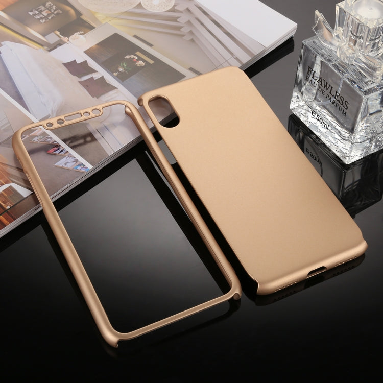 For iPhone XS Max 360 Degrees Full Coverage Detachable PC Case with Tempered Glass Film