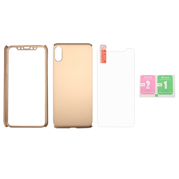 For iPhone XS Max 360 Degrees Full Coverage Detachable PC Case with Tempered Glass Film
