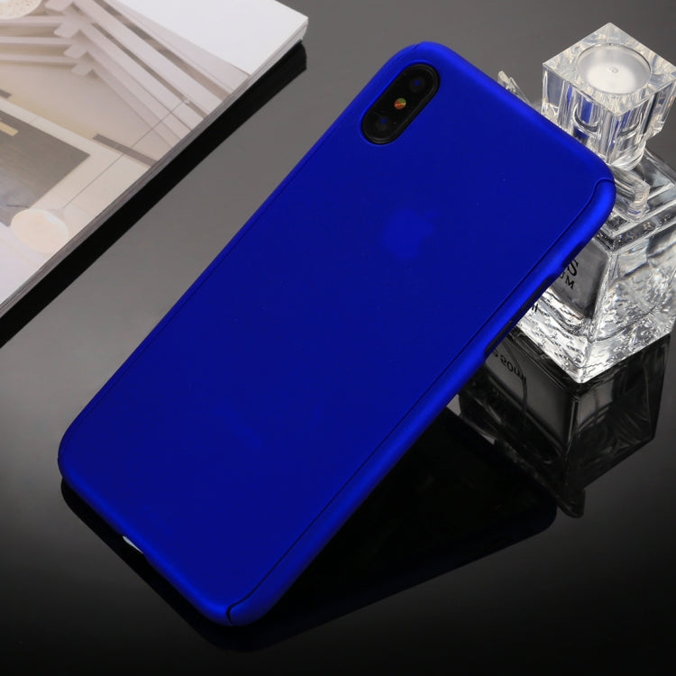 For iPhone XS Max 360 Degrees Full Coverage Detachable PC Case with Tempered Glass Film