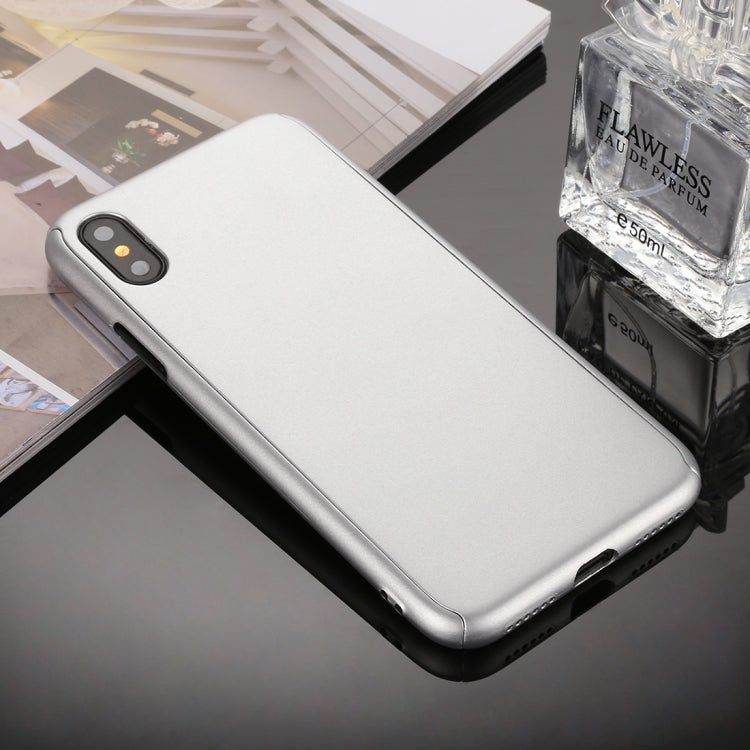 For iPhone XS Max 360 Degrees Full Coverage Detachable PC Case with Tempered Glass Film