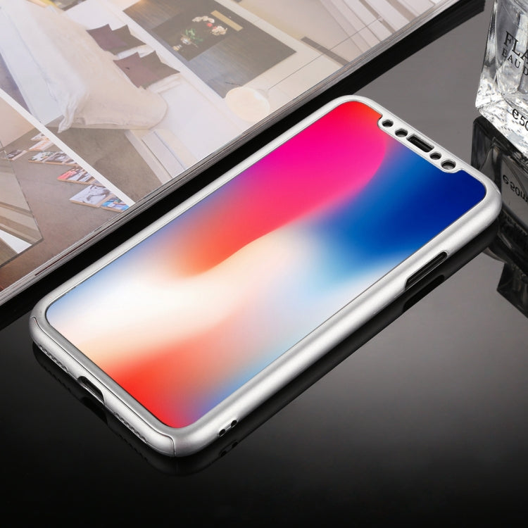 For iPhone XS Max 360 Degrees Full Coverage Detachable PC Case with Tempered Glass Film