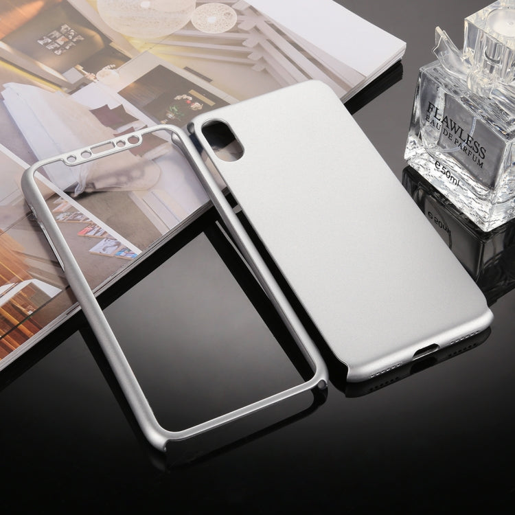 For iPhone XS Max 360 Degrees Full Coverage Detachable PC Case with Tempered Glass Film