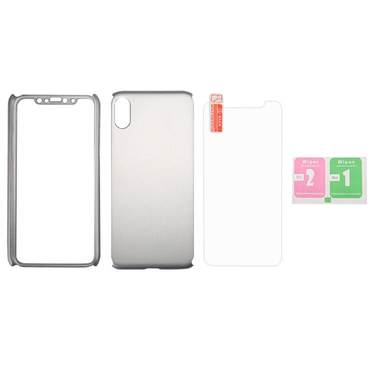For iPhone XS Max 360 Degrees Full Coverage Detachable PC Case with Tempered Glass Film
