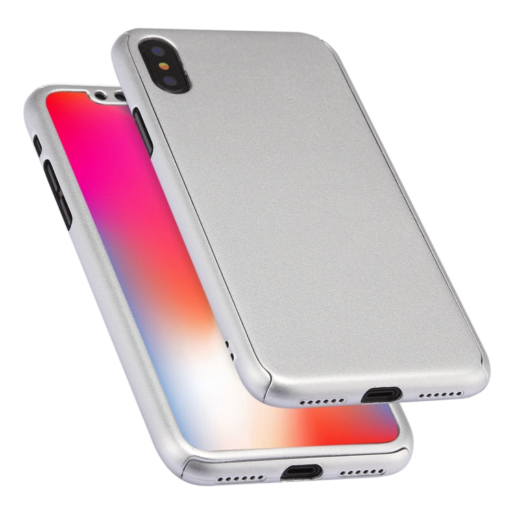 For iPhone XS Max 360 Degrees Full Coverage Detachable PC Case with Tempered Glass Film