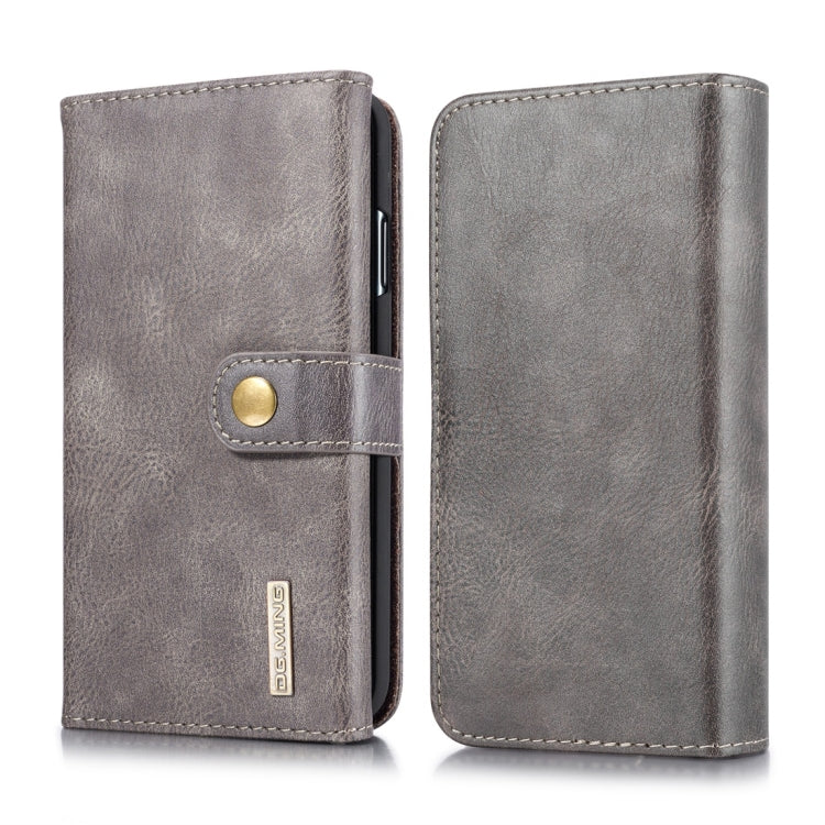For iPhone XS Max DG.MING Triple Fold Crazy Horse Texture Magnetic Horizontal Flip Leather Case with Holder & Card Slots & Wallet
