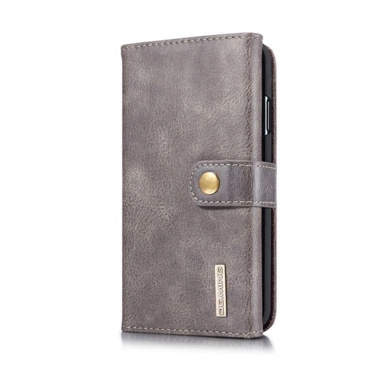 For iPhone XS Max DG.MING Triple Fold Crazy Horse Texture Magnetic Horizontal Flip Leather Case with Holder & Card Slots & Wallet