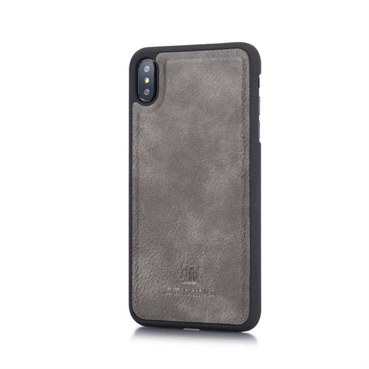 For iPhone XS Max DG.MING Triple Fold Crazy Horse Texture Magnetic Horizontal Flip Leather Case with Holder & Card Slots & Wallet