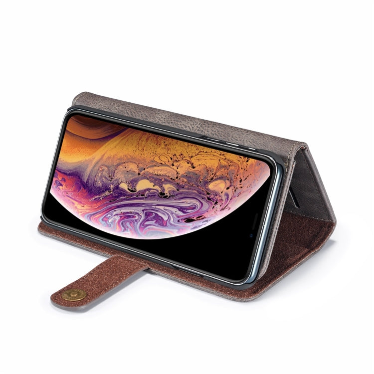 For iPhone XS Max DG.MING Triple Fold Crazy Horse Texture Magnetic Horizontal Flip Leather Case with Holder & Card Slots & Wallet