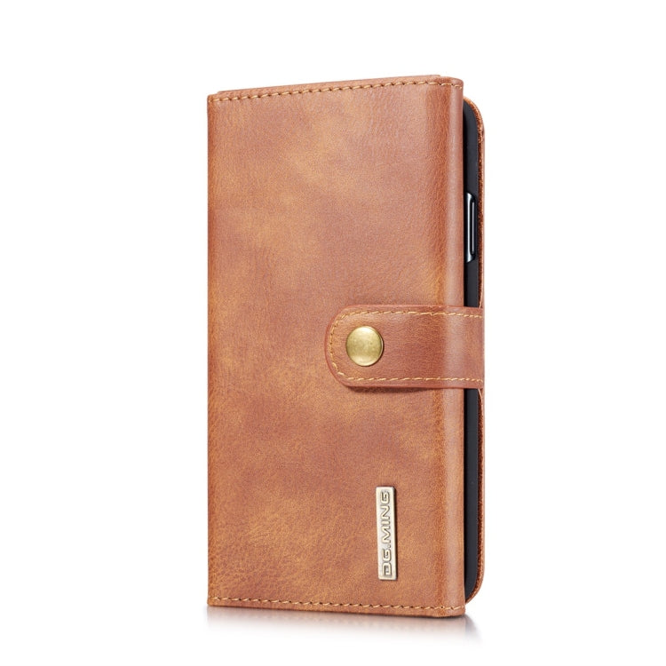 For iPhone XS Max DG.MING Triple Fold Crazy Horse Texture Magnetic Horizontal Flip Leather Case with Holder & Card Slots & Wallet
