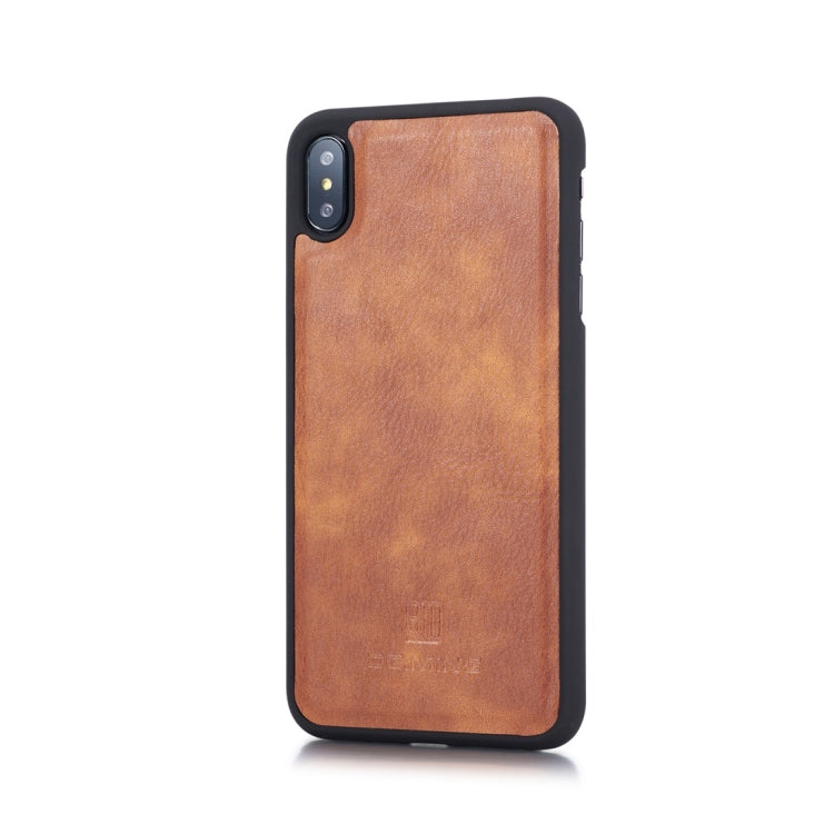 For iPhone XS Max DG.MING Triple Fold Crazy Horse Texture Magnetic Horizontal Flip Leather Case with Holder & Card Slots & Wallet