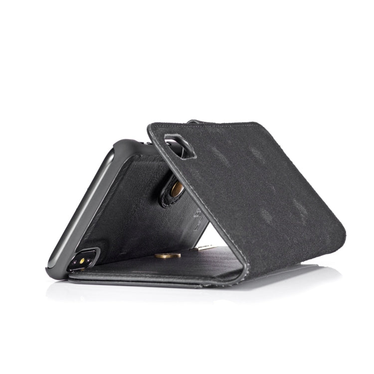 For iPhone XS Max DG.MING Crazy Horse Texture Flip Detachable Magnetic Leather Case with Holder & Card Slots & Wallet