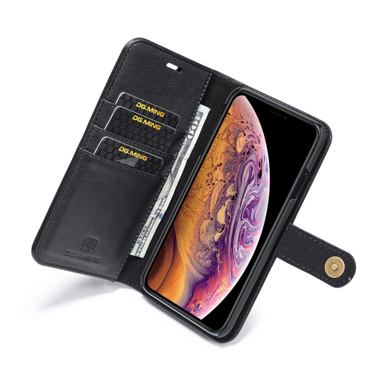For iPhone XS Max DG.MING Crazy Horse Texture Flip Detachable Magnetic Leather Case with Holder & Card Slots & Wallet