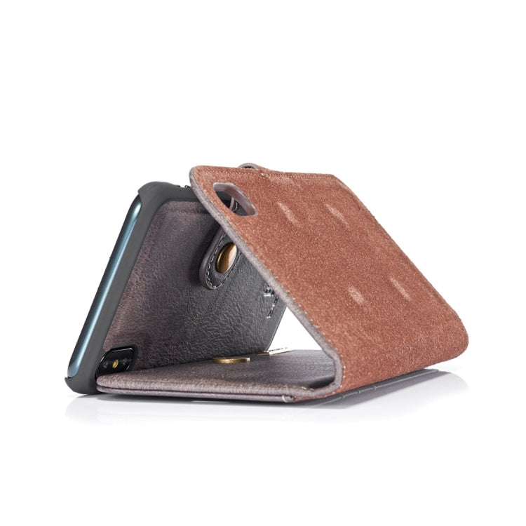 For iPhone XS Max DG.MING Crazy Horse Texture Flip Detachable Magnetic Leather Case with Holder & Card Slots & Wallet