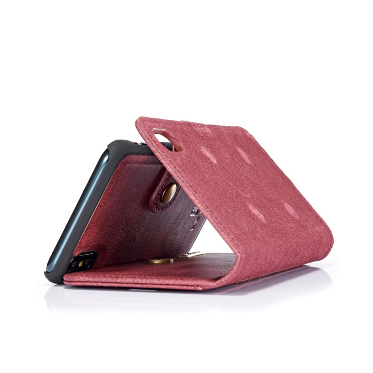 For iPhone XS Max DG.MING Crazy Horse Texture Flip Detachable Magnetic Leather Case with Holder & Card Slots & Wallet