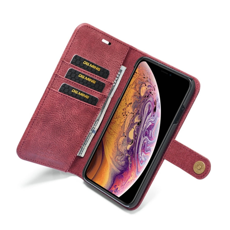 For iPhone XS Max DG.MING Crazy Horse Texture Flip Detachable Magnetic Leather Case with Holder & Card Slots & Wallet