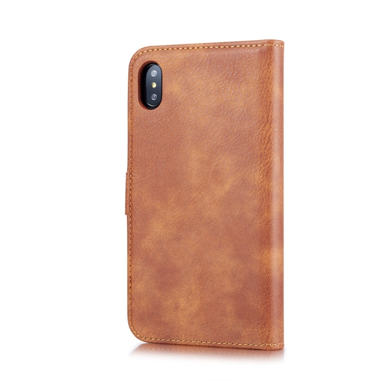 For iPhone XS Max DG.MING Crazy Horse Texture Flip Detachable Magnetic Leather Case with Holder & Card Slots & Wallet