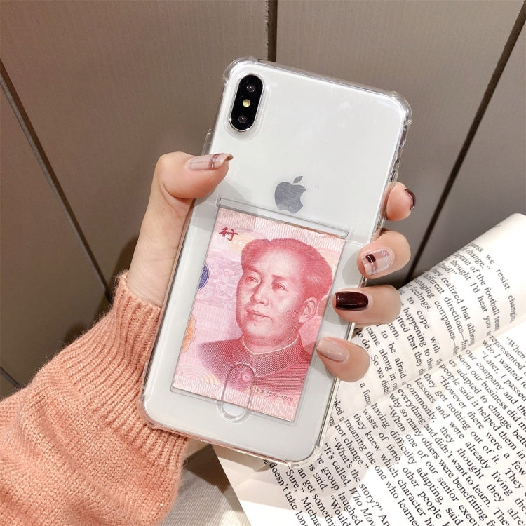 For iPhone XS Max Shockproof Ultrathin Transparent TPU Protective Case with Card Slot