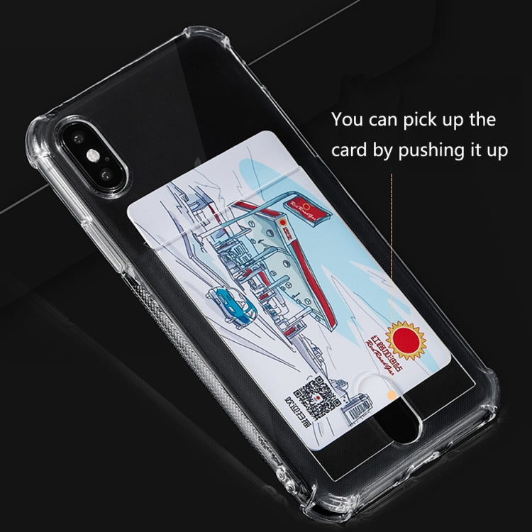 For iPhone XS Max Shockproof Ultrathin Transparent TPU Protective Case with Card Slot