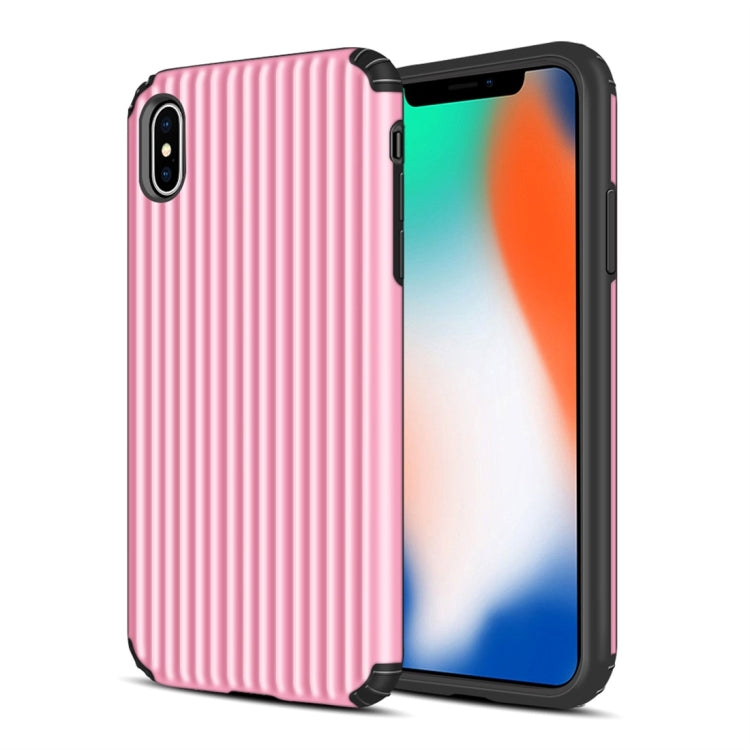 For iPhone XS Max Vertical Stripes TPU + PC Protective Case