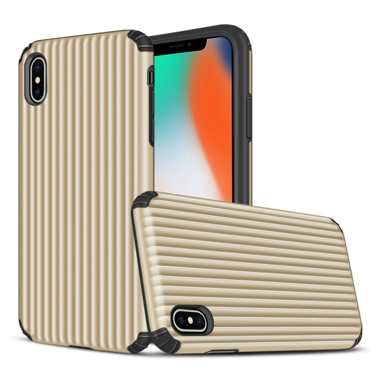 For iPhone XS Max Vertical Stripes TPU + PC Protective Case