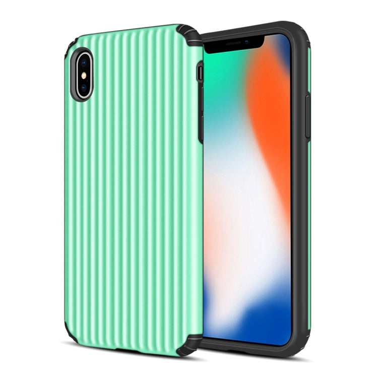 For iPhone XS Max Vertical Stripes TPU + PC Protective Case