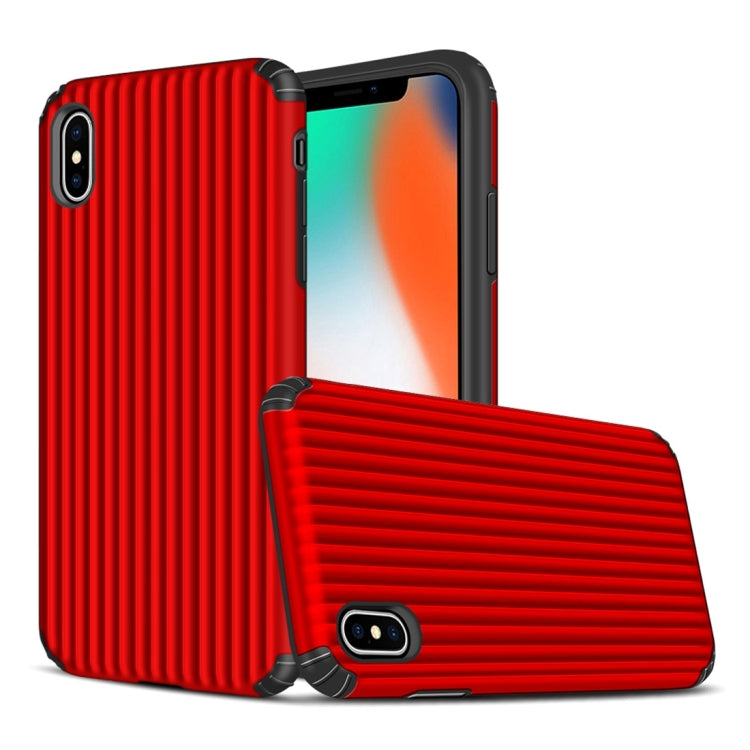 For iPhone XS Max Vertical Stripes TPU + PC Protective Case