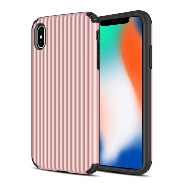 For iPhone XS Max Vertical Stripes TPU + PC Protective Case