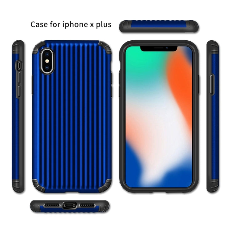 For iPhone XS Max Vertical Stripes TPU + PC Protective Case