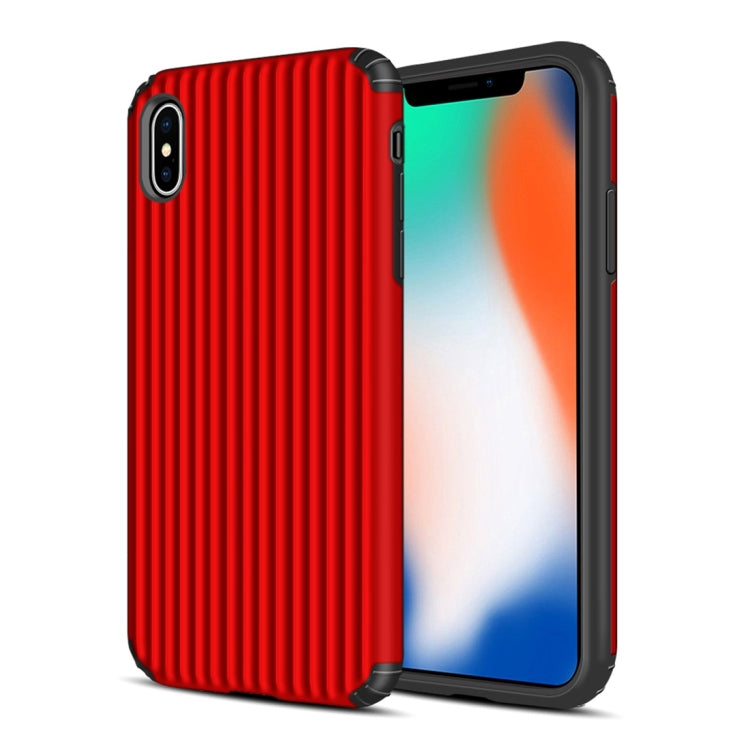 For iPhone XS Max Vertical Stripes TPU + PC Protective Case