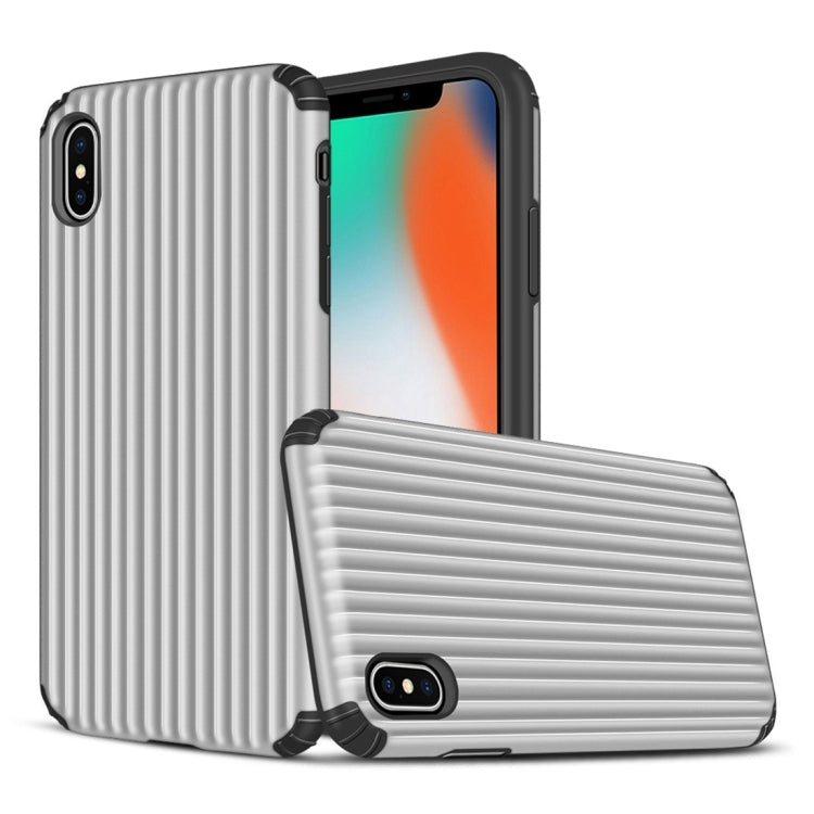 For iPhone XS Max Vertical Stripes TPU + PC Protective Case