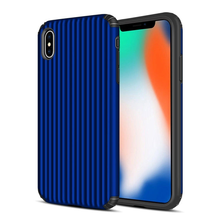 For iPhone XS Max Vertical Stripes TPU + PC Protective Case