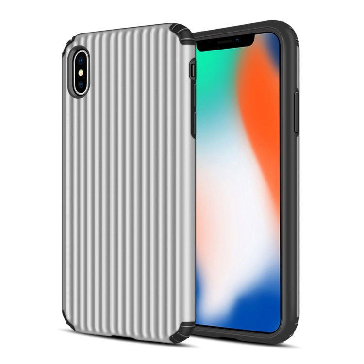 For iPhone XS Max Vertical Stripes TPU + PC Protective Case