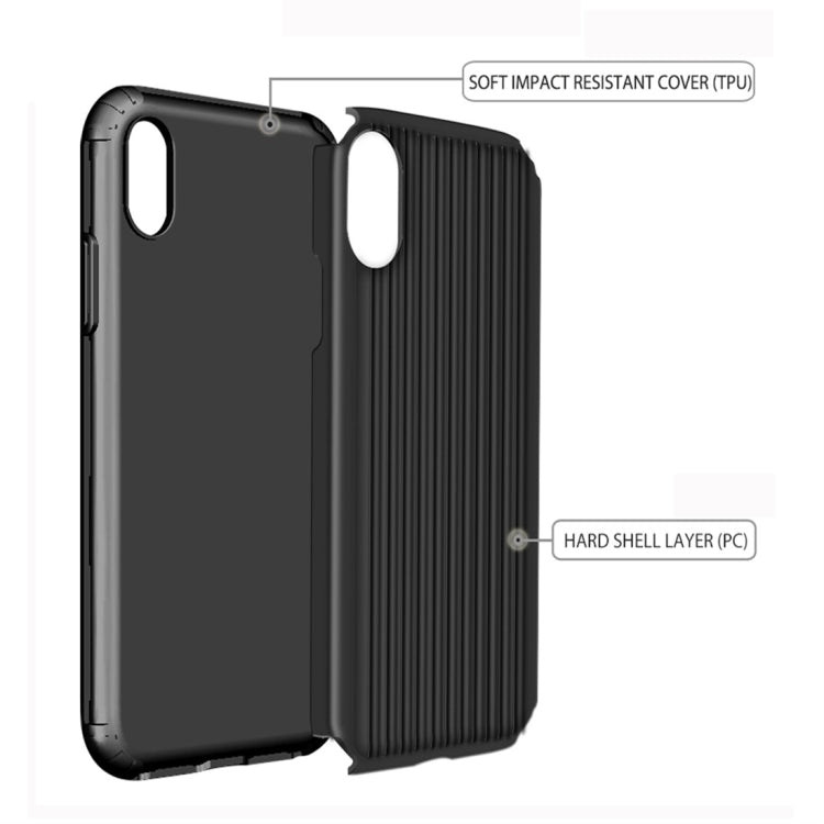 For iPhone XS Max Vertical Stripes TPU + PC Protective Case