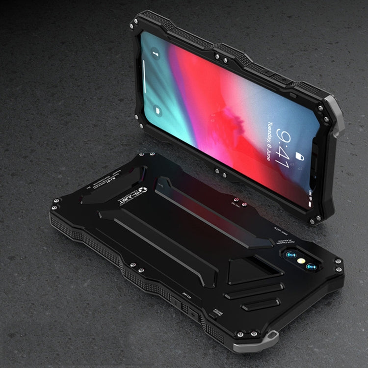 For iPhone XS Max Gundam Rugged Armor Metal + TPU Protective Case
