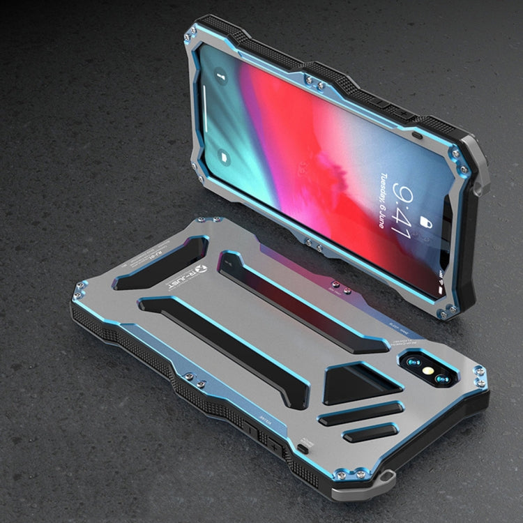 For iPhone XS Max Gundam Rugged Armor Metal + TPU Protective Case
