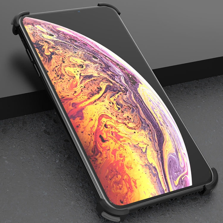 For iPhone XS Max Shockproof Metal Bare Frame Protective Case (Black Red)