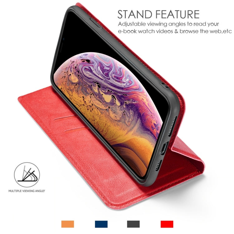 For iPhone XS Max Retro Simple Ultra-thin Magnetic Horizontal Flip Leather Case with Holder & Card Slots & Lanyard