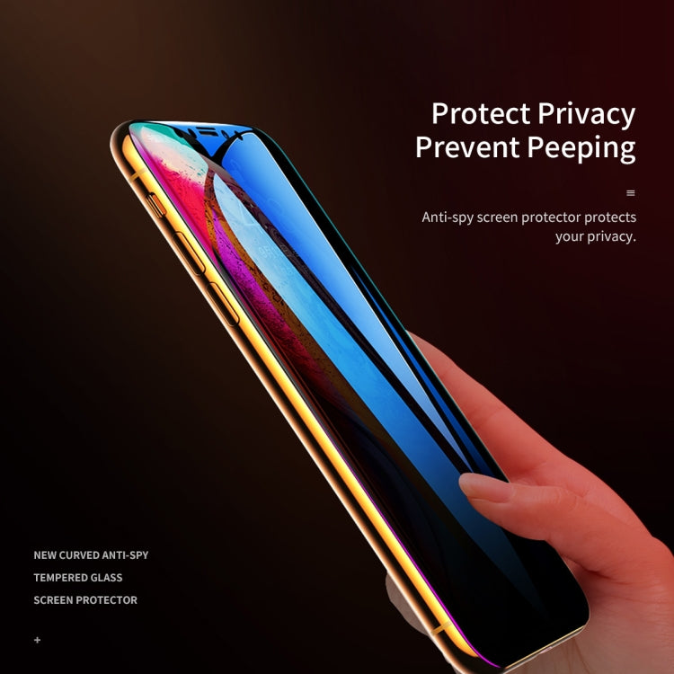 For iPhone 11 Pro Max / XS Max ROCK 9H 0.3mm HD Curved Anti-glare Full Screen Tempered Glass Film(Black)