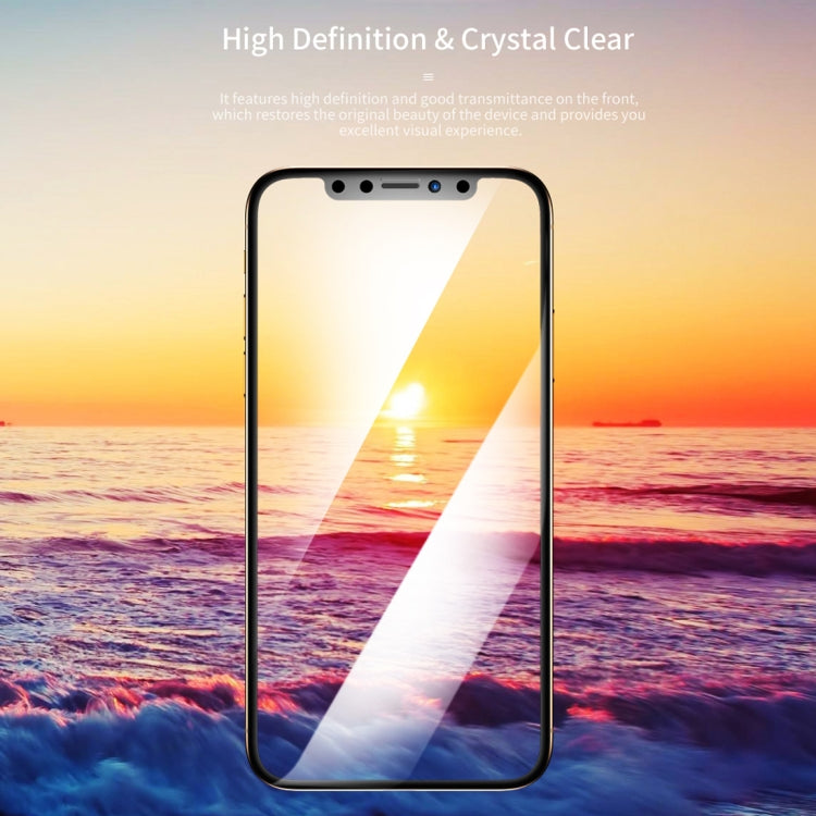 For iPhone 11 Pro Max / XS Max ROCK 9H 0.3mm HD Curved Anti-glare Full Screen Tempered Glass Film(Black)