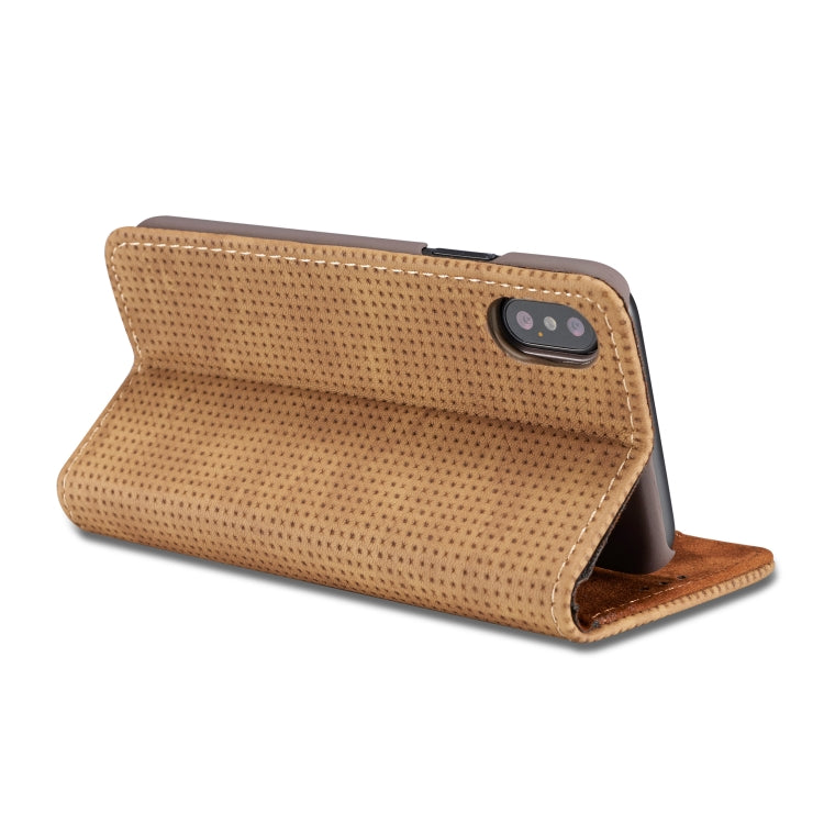 For iPhone XS Max Retro Style Mesh Breathable Horizontal Flip Leather Case with Card Slot & Holder & Wallet