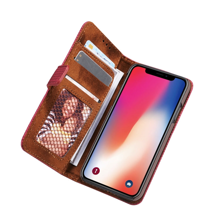For iPhone XS Max Retro Style Mesh Breathable Horizontal Flip Leather Case with Card Slot & Holder & Wallet