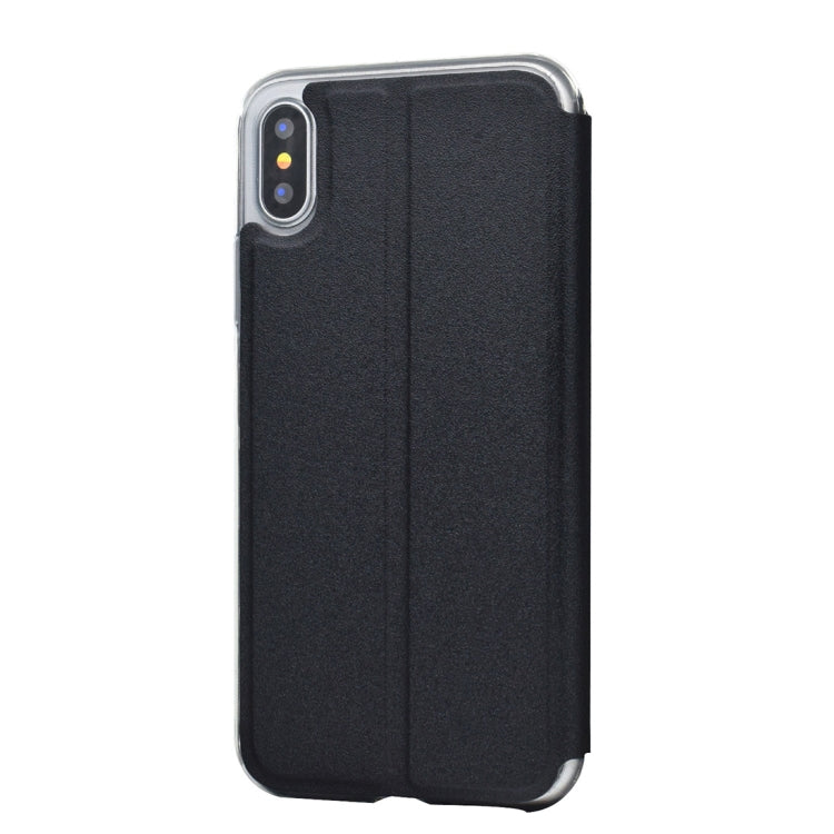 For iPhone XS Max Frosted Texture Horizontal Flip Leather Case with Call Display ID