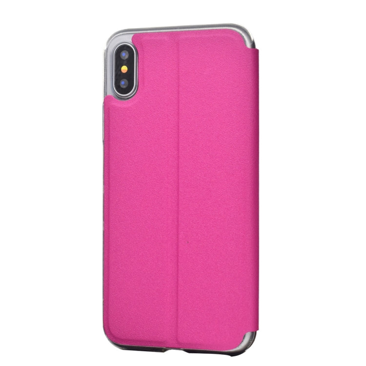 For iPhone XS Max Frosted Texture Horizontal Flip Leather Case with Call Display ID