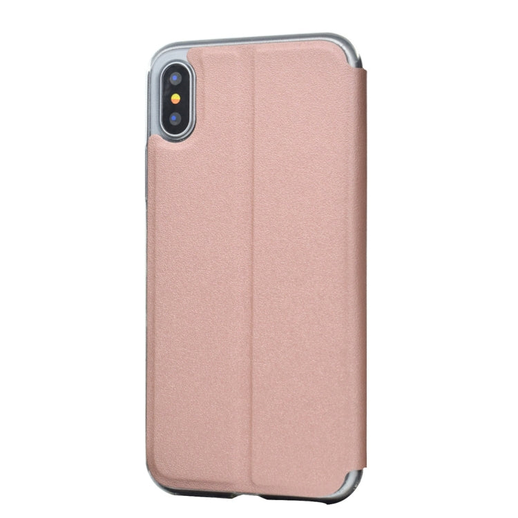 For iPhone XS Max Frosted Texture Horizontal Flip Leather Case with Call Display ID