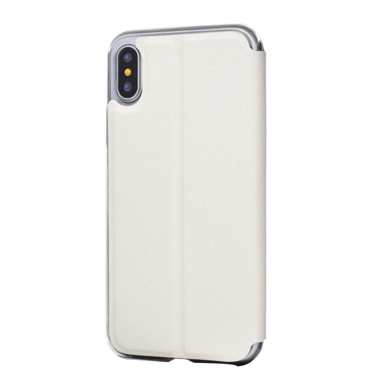 For iPhone XS Max Frosted Texture Horizontal Flip Leather Case with Call Display ID