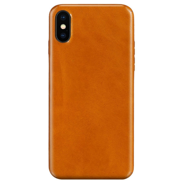 For iPhone XS Max 360 Degree Full Coverage Pasted Top-grain Leather Case